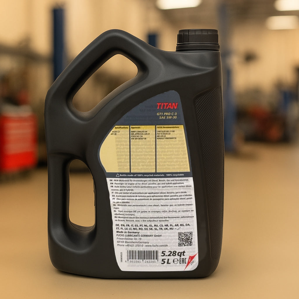 5w30 Öl - FUCHS TITAN GT1 PRO C-3 5 Liter Rückseite